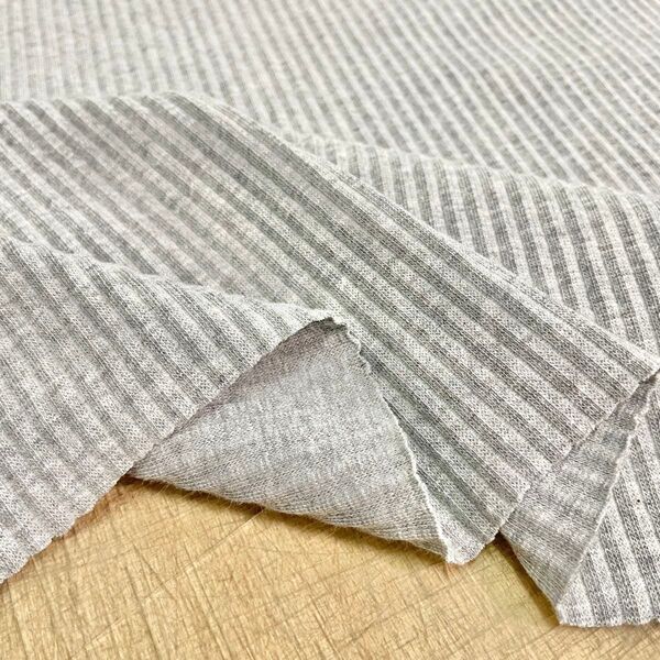 2WAYジャバラリブニット 杢グレー 122cm巾×1m 特殊リブニット