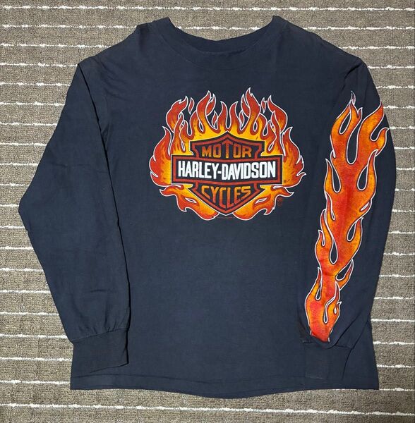 80s ビンテージ harley davidson フレイムロンT flame