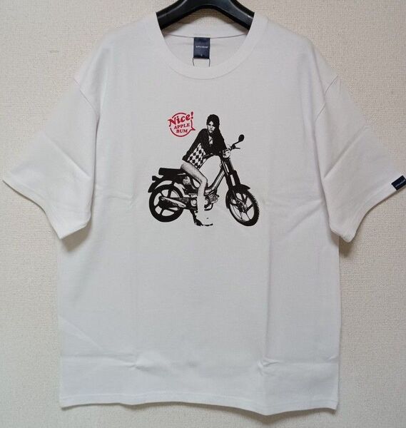 APPLEBUMアップルバム新品未使用バイカーTシャツ半袖ホワイトサイズL