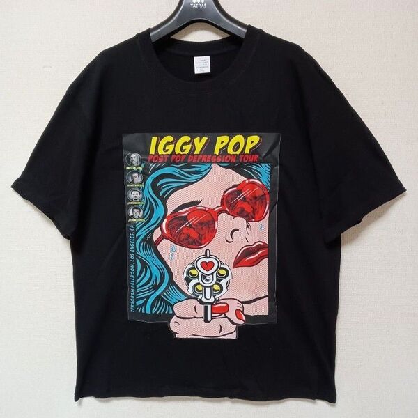 IGGY POP新品未使用ロックTシャツ半袖ブラックサイズXL