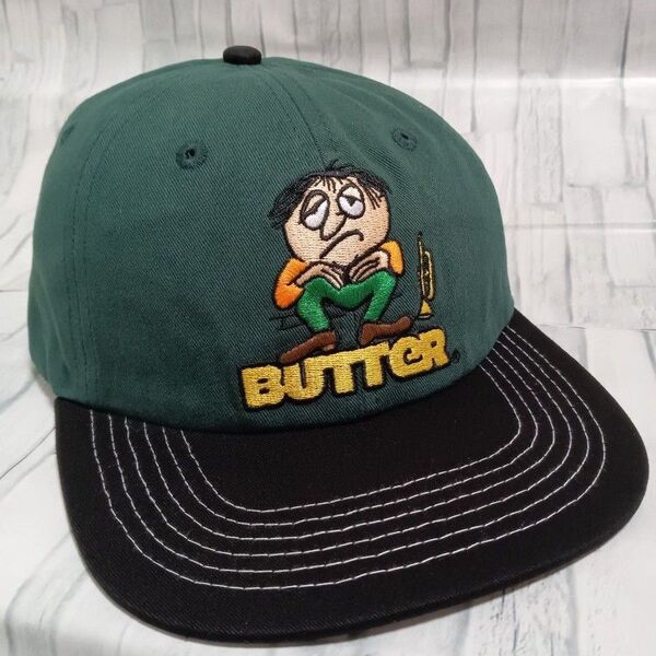 Butter Goodsバターグッズ新品未使用キャップ刺繍グリーンブラックサイズL相当