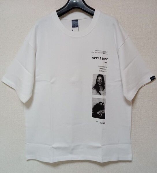 APPLEBUMアップルバム新品未使用Tシャツ半袖モデルプリントホワイトサイズL