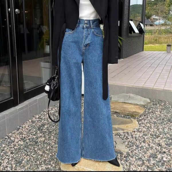 デニムパンツ ワイドパンツ ワイドデニム フレア デニム