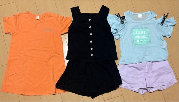 女の子 130.140セットRoxy Tシャツ セットアップ ショートパンツ