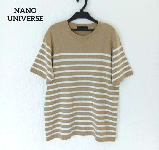 NANO UNIVERSE ナノ・ユニバース☆日本製/ハイゲージクルーネック 洗えるサマーニット