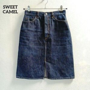 SWEET CAMEL スウィートキャメル☆日本製/フロントスリット入り デニムスカート