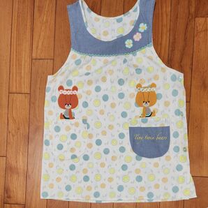 専用ページ☆レモン柄とクマの刺繍がかわいいエプロン