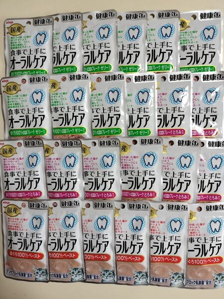 国産 健康缶パウチ オーラルケア まぐろフレークゼリータイプ10袋、とろみタイプ8袋と まぐろペースト 40g6袋 計24袋