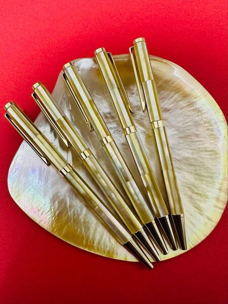 ボールペン 白蝶貝のボールペン 手作り 美品 芯おまけ付き