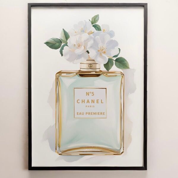 H070 アートポスター インテリア CHANEL シャネル 香水 ブルー 水色
