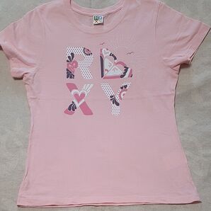 ROXY Tシャツ ピンク ハート ロゴ 美品 ロキシー