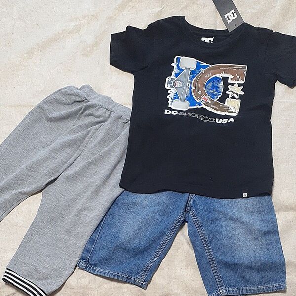 DC SHOE USA キッズ服 3点セット 130cm Tシャツ ハーフパンツ スエット
