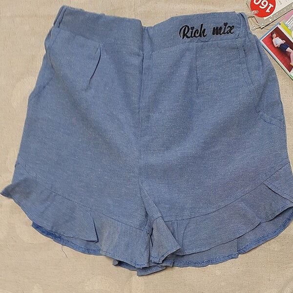 Rich mix デニム ショートパンツ 160 フリル 新品未使用タグ付き