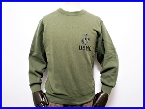 即決! 美品! USA製 米軍ミルスペック USMCプリント スウェットシャツ メンズS キャンベルビルアパレルカンパニー CAMPBELLSVILLE APPAREL