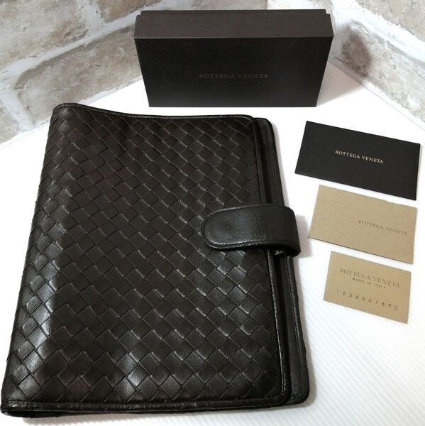 ◆BOTTEGA VENETA◆本革 システム手帳 イントレチャート 高級レザー 手帳カバー