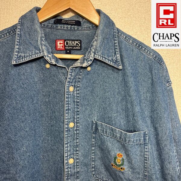 【90s 美品】RalphLauren ラルフローレン CHAPS チャップス デニムシャツ M