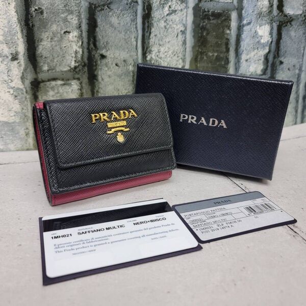 希少 美品 正規品 PRADA サフィアーノ1MH021 バイカラー プラダ財布