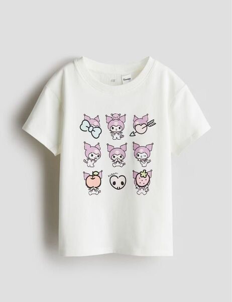 H&M クロミちゃん tシャツ サンリオ 120cm/130cm 女の子 子供 キッズ Tシャツ 半袖Tシャツ ホワイト