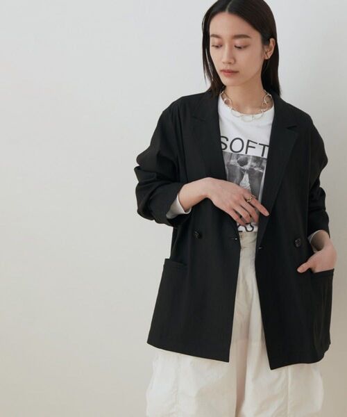 アダムエロペADAM ET ROPE'リネンストレッチシャツジャケット¥25,300