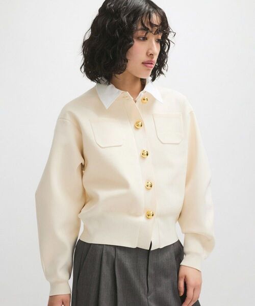 アダムエロペADAM ET ROPE'【サステナブル】カラー付きカーディガン¥17,930税込