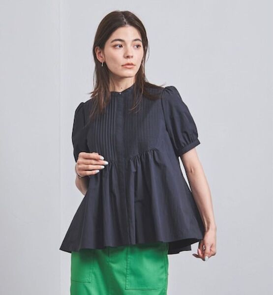 UNITED ARROWS>C/N ピンタック ショートスリーブ ブラウス B
