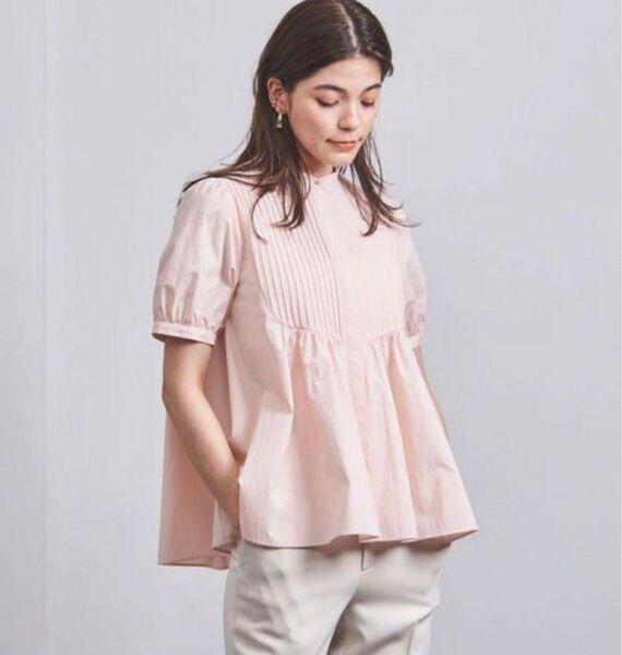UNITED ARROWS>C/N ピンタック ショートスリーブ ブラウス B