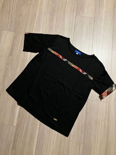 ブルーレーベルクレストブリッジ カットソー Tシャツ 半袖 ブラック 38M