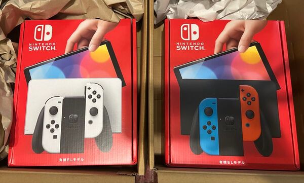 新品未使用 Nintendo Switch 有機ELモデル ホワイト ネオンブルー 2台