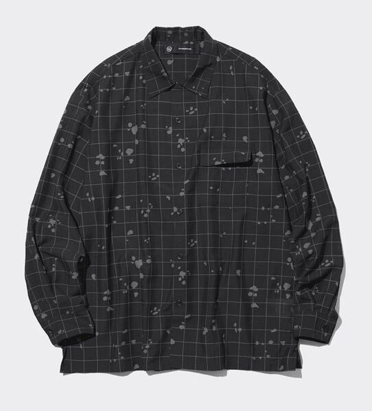 【新品未開封品】GU×UNDERCOVER シアーオーバーサイズシャツ(長袖) ブラック XS 高橋盾