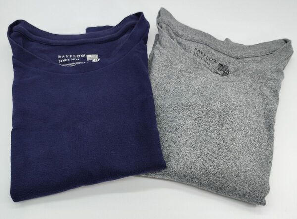 BAYFLOW 七分袖カットソー 2枚セット ネイビー グレー Tシャツ ベイフロー