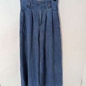 continuer de NICE CLAUP コンティニューデナイスクラップ ツータック ワイドデニムパンツ ブルー F