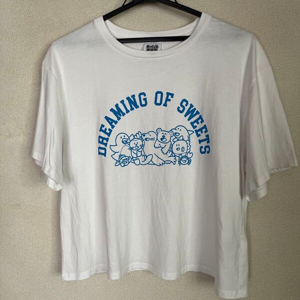 たべっ子水族館 Tシャツ しみチョコビス ギンビス GU コラボ XL ホワイト 半袖Tシャツ