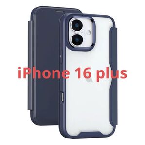 iPhone 16 plus ケース 手帳型 ネイビー 未使用