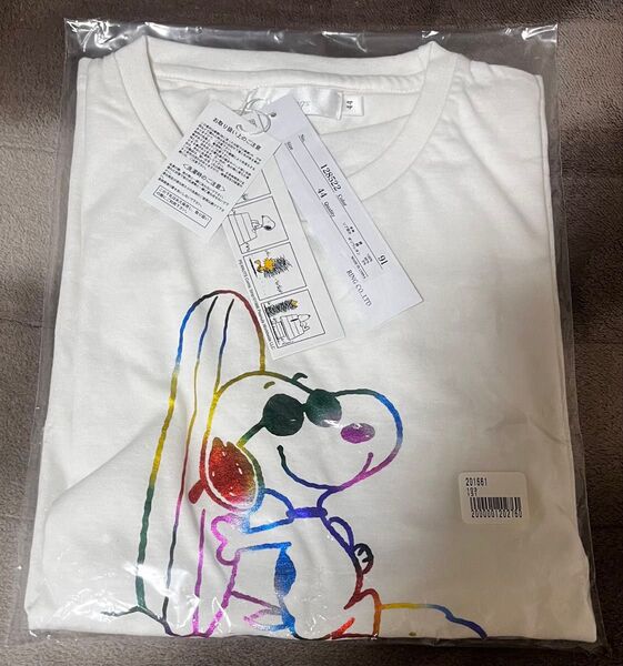 スヌーピー ピーナッツ レインボー プリントTシャツ 新品未使用品