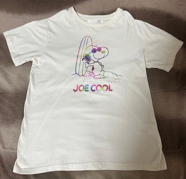 スヌーピー ピーナッツ レインボー プリントTシャツ 古着
