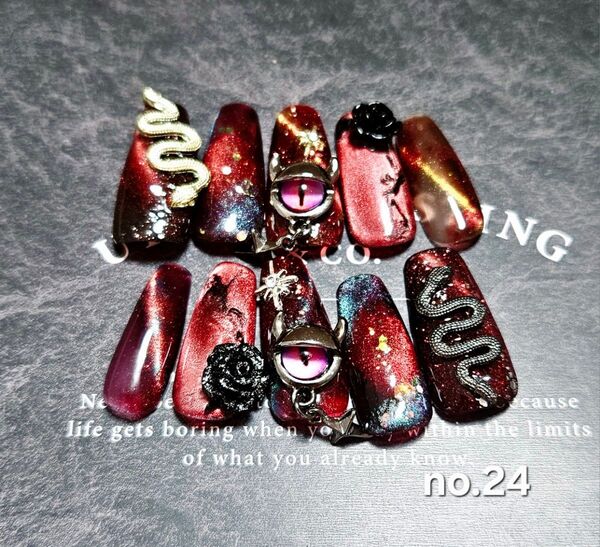 no.24 ギャラクシーネイルチップ ハロウィンネイルチップ