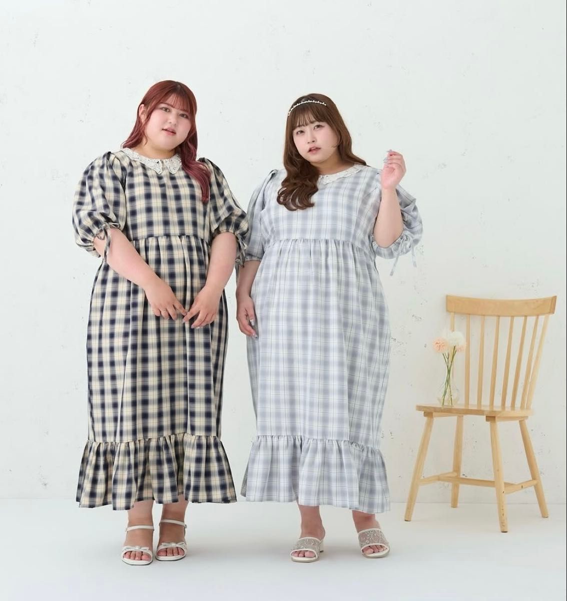 ♡Louiosy ルオシー♡襟付きレースカラーチェックワンピース 3Lサイズ ルオシー レースカラーチェックワンピース 3L|Yahoo!フリマ(旧