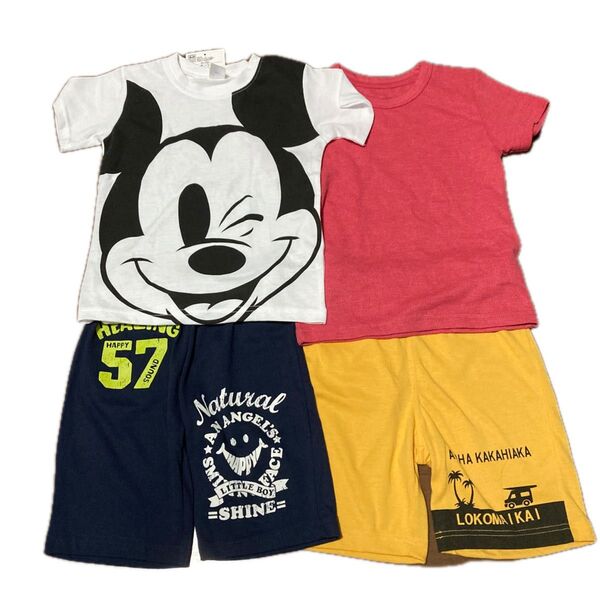 半袖 Tシャツ 上下セット 半ズボン 110 男の子 計4枚 新品未使用 タグ付き