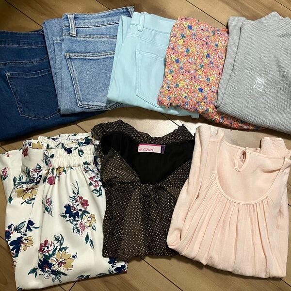 レディースまとめ売り 春夏服 ワンピース ズボン 半袖 スカート Mサイズ 38サイズ