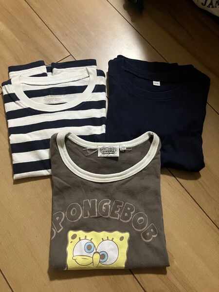 110 半袖tシャツ 男の子 スポンジボブ ボーダー 無印