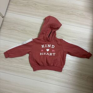 H&M キッズ パーカー くすみピンク