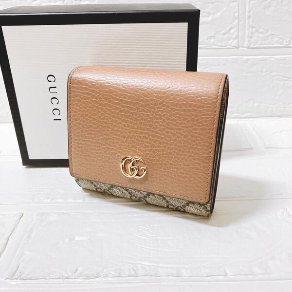 グッチ GUCCI レザー GG マーモント 二つ折り 折り財布 ON364 レディース ウォレット