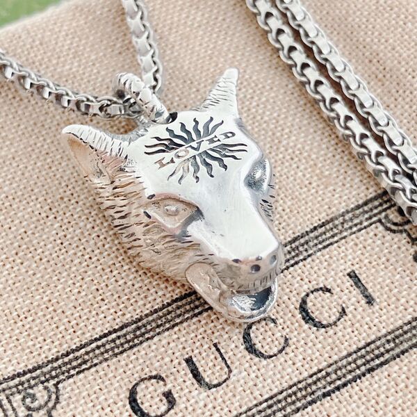 洗浄済*グッチ GUCCI 925 フォレスト ネックレス シルバー OT391 アクセサリー メンズ レディース