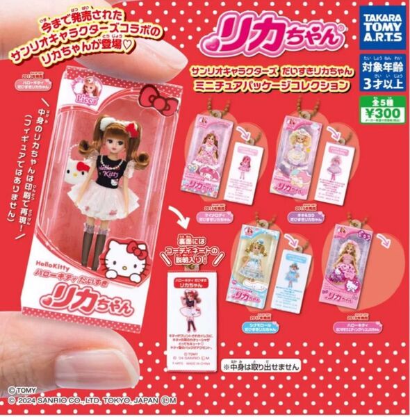 サンリオ だいすきリカちゃん ミニチュアパッケージコレクション 全5種セット