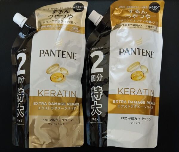 PANTENE パンテーン エクストラダメージリペア シャンプー&コンディショナー 特大 2個セット ゆうパケット!袋詰め!