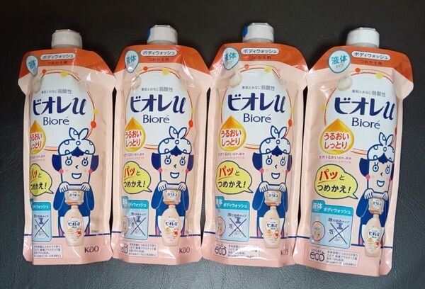 ビオレu ボディウォッシュ うるおいしっとり つめかえ用 4個セット