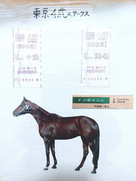 JRA 旧勝馬投票券タイプの当たり馬券。唯一無二のプレミアムセット馬券 テンポイントの単勝と枠連の当たり馬券二枚セット