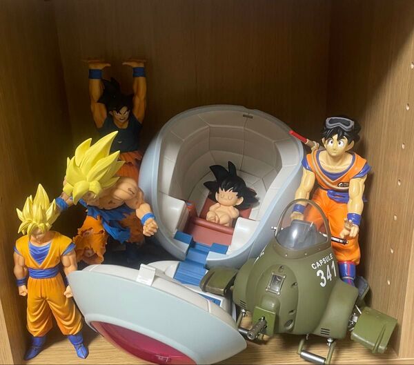 5体 ドラゴンボール フィギュア 悟空 プライズ 一番くじ ジャンプ50周年 丸型宇宙船 A翔 超造集 元気玉 メカフィギュア翔