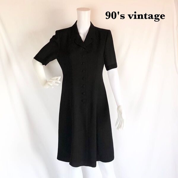 プルオーバーシャツワンピース 半袖五分袖 90's vintage