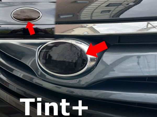 Tint+何度も貼れる エンブレム スモークフィルム(ブラックスモーク5% 前後2枚セット)レガシィ ツーリングワゴン BR 前期